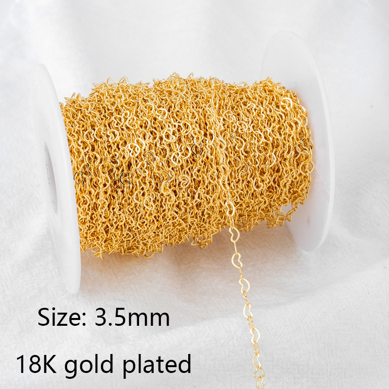 bulkkettingen voor het maken van sieraden, 14K verguld messing metalen losse kettingen DIY handgemaakte sieraden maken van benodigdheden: Beige