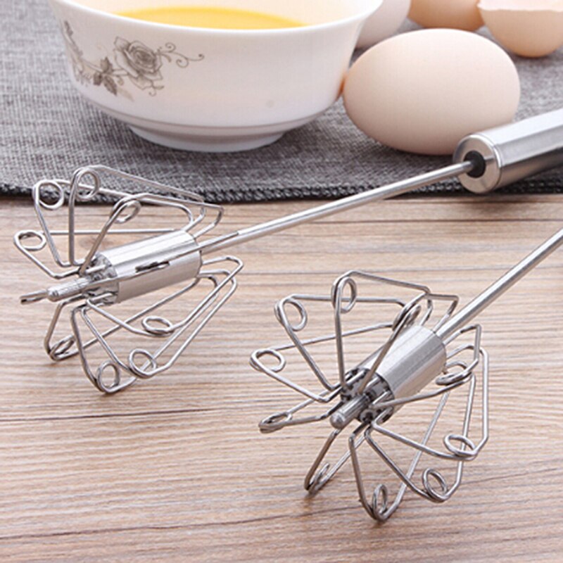 Batidor de huevos metálico a presión de la mano, batidor de espuma rotativo semi automático, herramientas de cocina 895599
