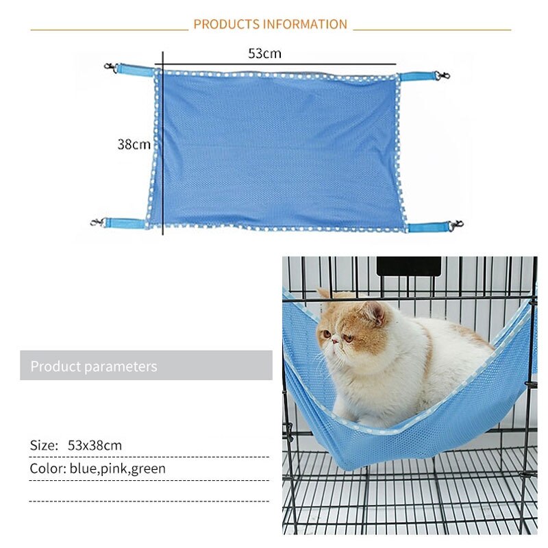 Washable Summer Cat Hammock Bed Choice Under Chair Breathable Air Mesh Pet Cage Hammock Hanging Bed for cat puppy