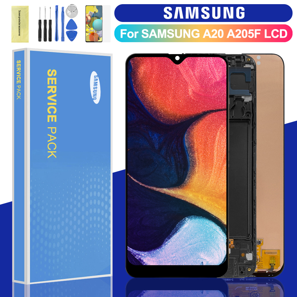 6.4 ''Display Für Samsung Galaxy A20 A205 SM-A205F A205FN LCD Display Touchscreen Digitizer Montage Für Galaxy A20 A205GN a205