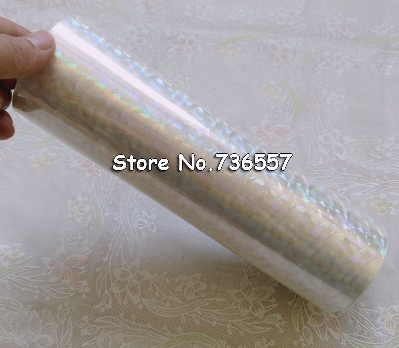 Papier d'estampage holographique à en verre brisé, 21cm x 120m, rouleau d'estampage couleur or Transparent