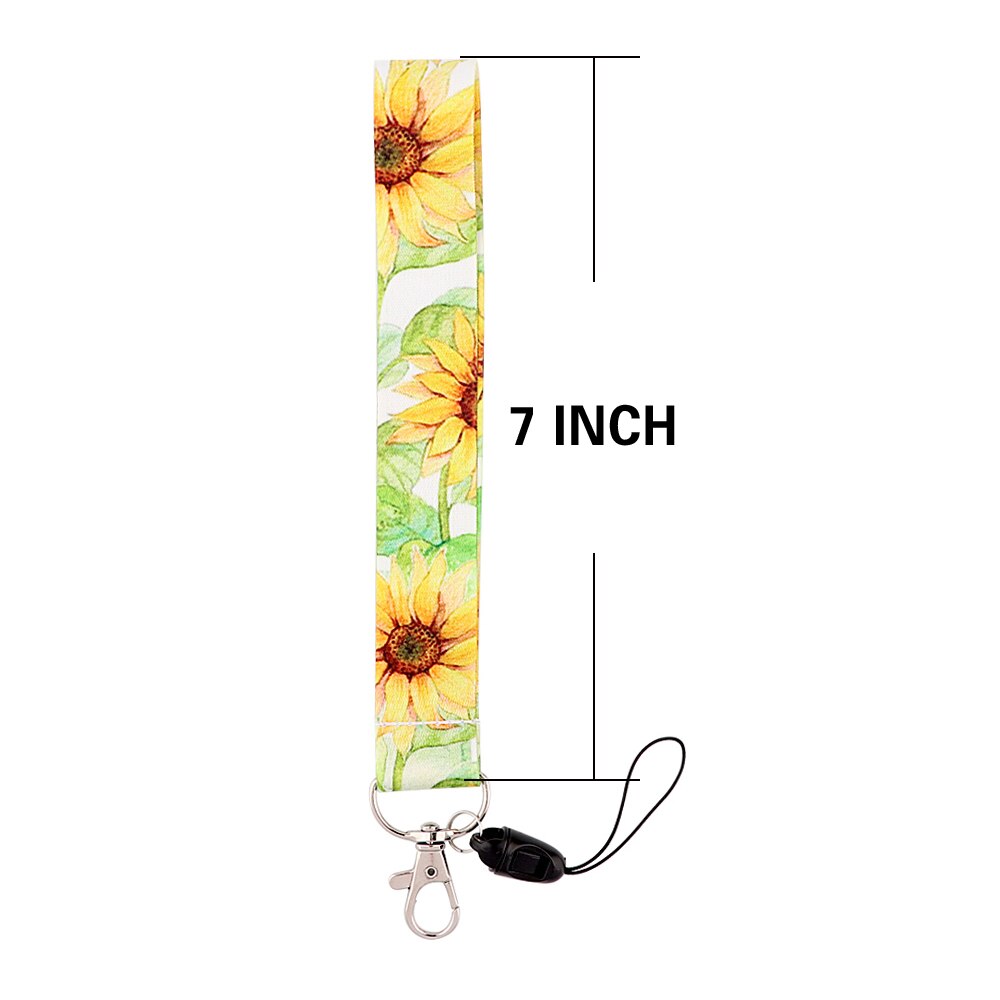 PC3496 Zonnebloemen Hond Poot Monarch Vlinder Schilderen Kunst Sleutelhanger Lanyard Neck Strap Voor Telefoon Keys Id Kaart Korte lanyard: 3