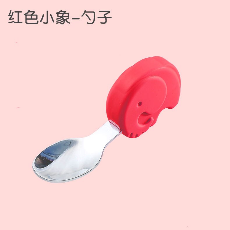 Baby Gadgets Tableware Set Children Utensil Stainless Steel Toddler Dinnerware Cutlery Cartoon Infant Food Feeding Spoon Fork: C