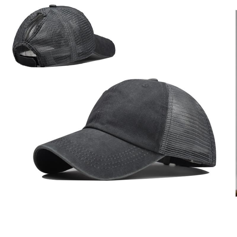 Gorra de béisbol de malla ajustable con cola de caballo, gorra de béisbol con cola de caballo ajustable, sombrero de béisbol lavada, sombreros para hombres y mujeres, Multicolor: 3