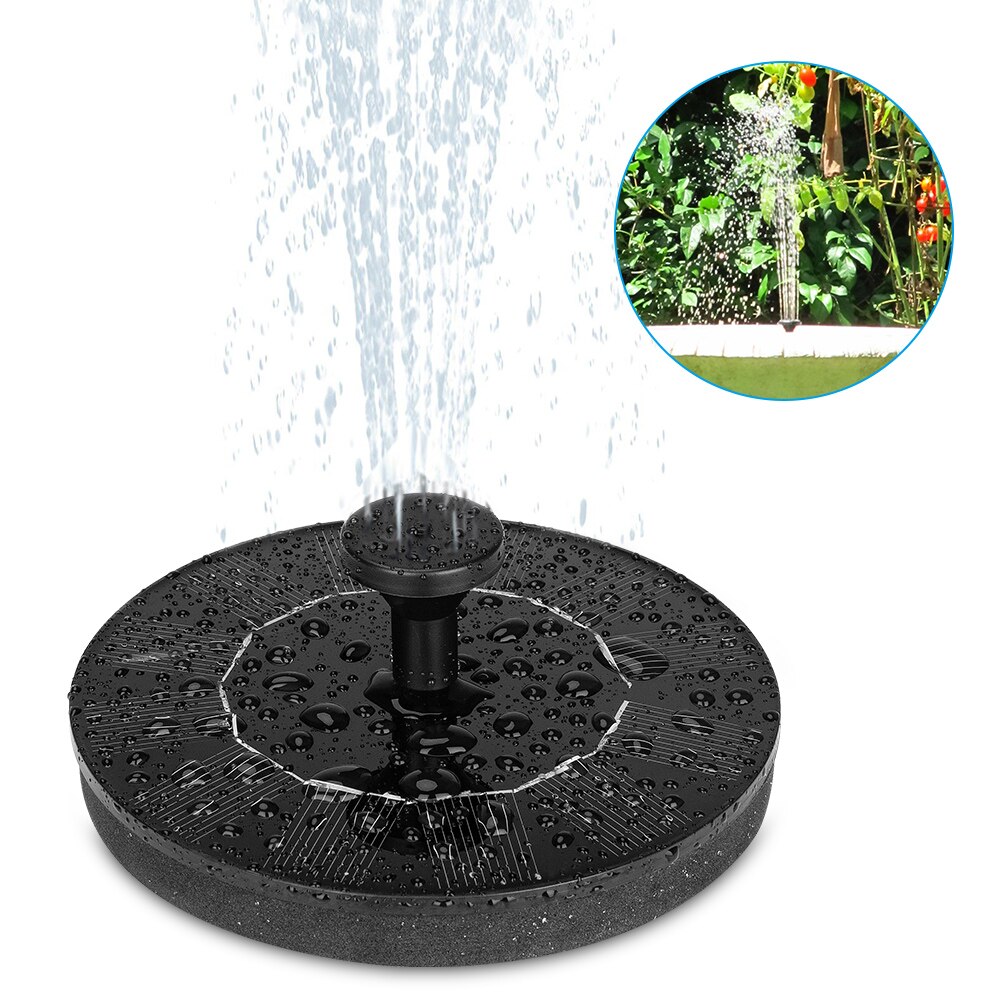 Mini Solar Powered Fountain Garden Pool Pond Solar Panel Floating Fountain Garden Decoration Patio Bird Bath Water Fountain