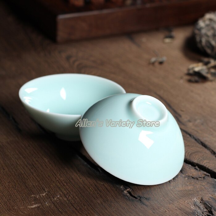 Bamboo hat cup Pottery China Porcelain coffee cup Chinese Longquan Celadon Teacup cups tea set ceramic cup Gaiwan teaware bowl