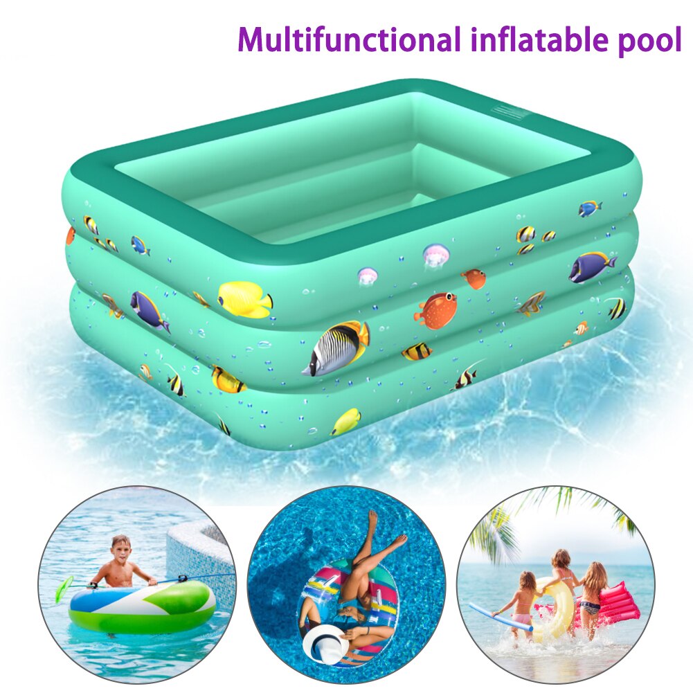 Piscine gonflable rectangulaire, pataugeoire, baignoire d'extérieur et d'intérieur, pour enfants, pour l'été