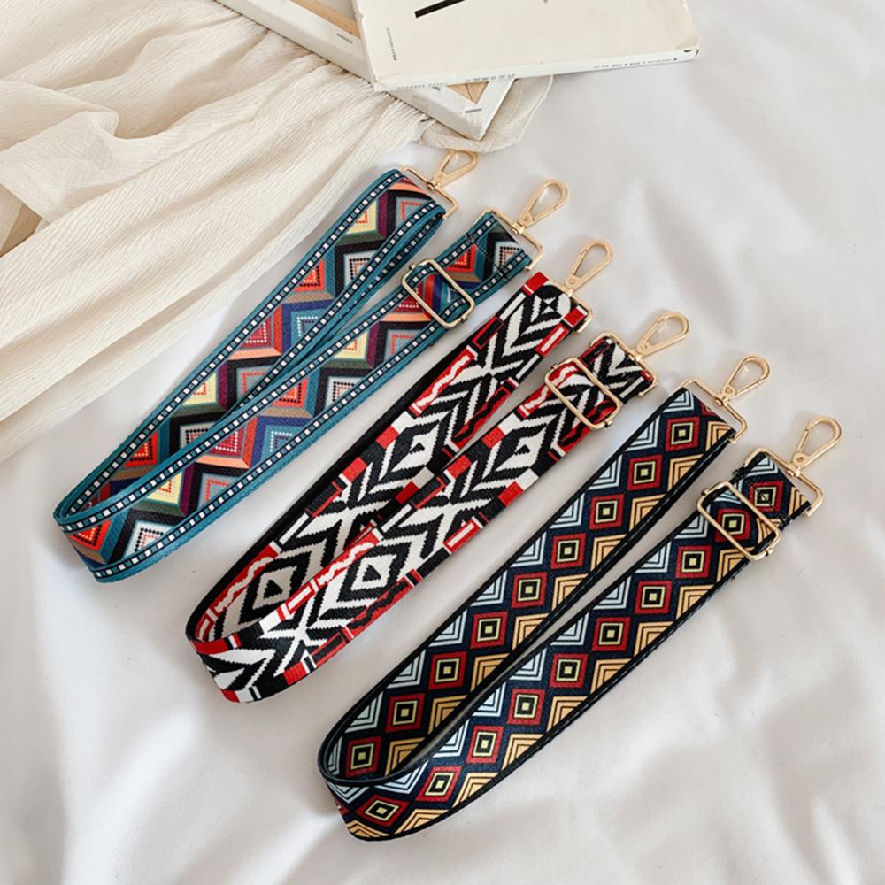 Adjustable Nylon Bag Straps Women Colorful Printing Replacement Wide Strap Shoulder Messenger Handbag Handle Ornaments