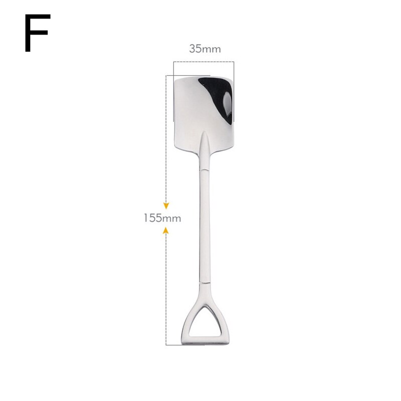 Retro Watermelon Shovel Coffee Spoon Stainless Steel Dessert Spoon Ice Cream Spoon Tip Flat Shovel for Christmas: F