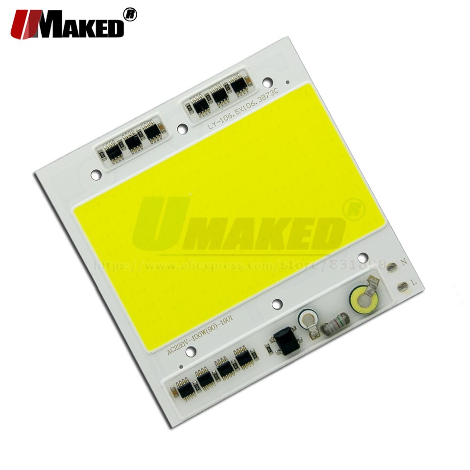 AC220V LED COB 50W 100W 150W LED PCB reflector módulo placa de aluminio blanco/cálido COB Chips controlador IC inteligente para lámparas de foco