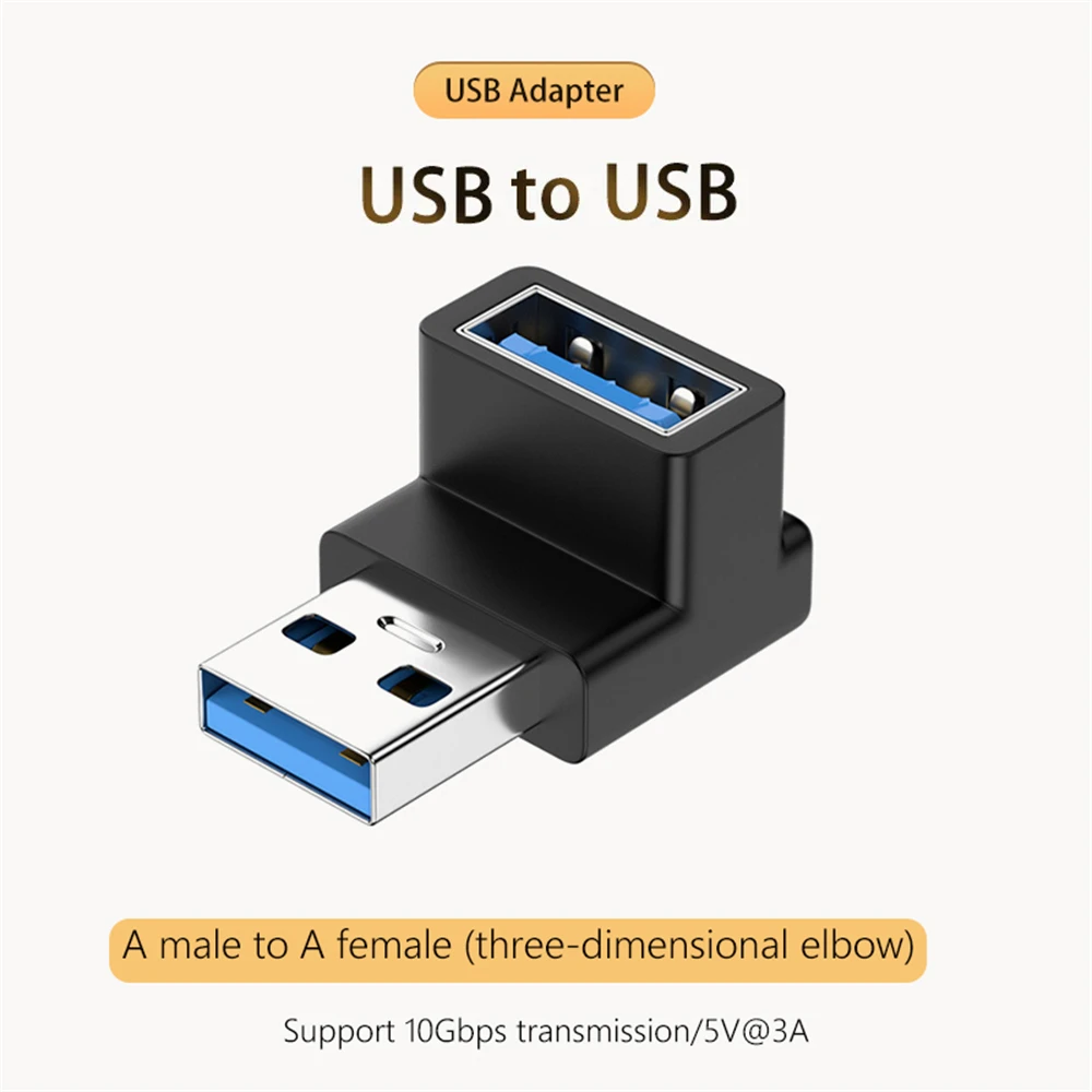 90/180 Degree Elbow C Adapter C USB C OTG to USB Converter U Shape USB-C 3.0 Connector for Android Computer Phone Tablet Adapter: Yellow