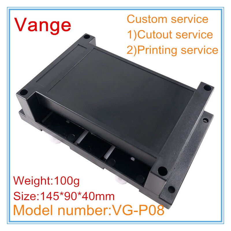5pcs/lot din rail electronic module housing 145*90*40mm ABS plastic chassis extrusion cases diy enclosure for apparatus