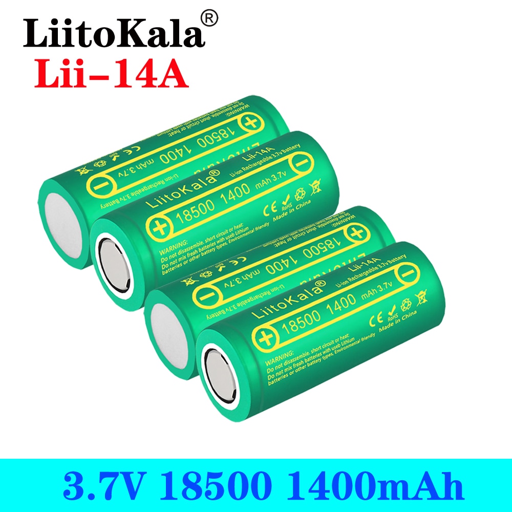 Liitokala Lii-14A 18500 1400 Mah 3.7V 18500 Batterij Oplaadbare Batterij Recarregavel Lithium Li-Ion Batteies Voor Led Zaklamp
