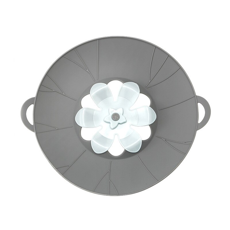 Spill Stopper Deksel Deksel, siliconen Overkoken Safeguard Anti Spill Deksel Cover Pot Pan Deksel Multifunctionele Koken Keuken Tool 10in: GRAY