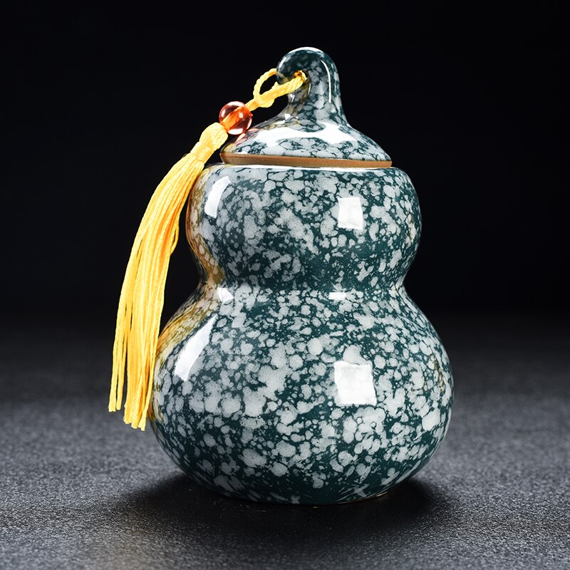 Gourd Pet Urn - Pets buried in ceramic tank urns Ceramics: Dark Grey