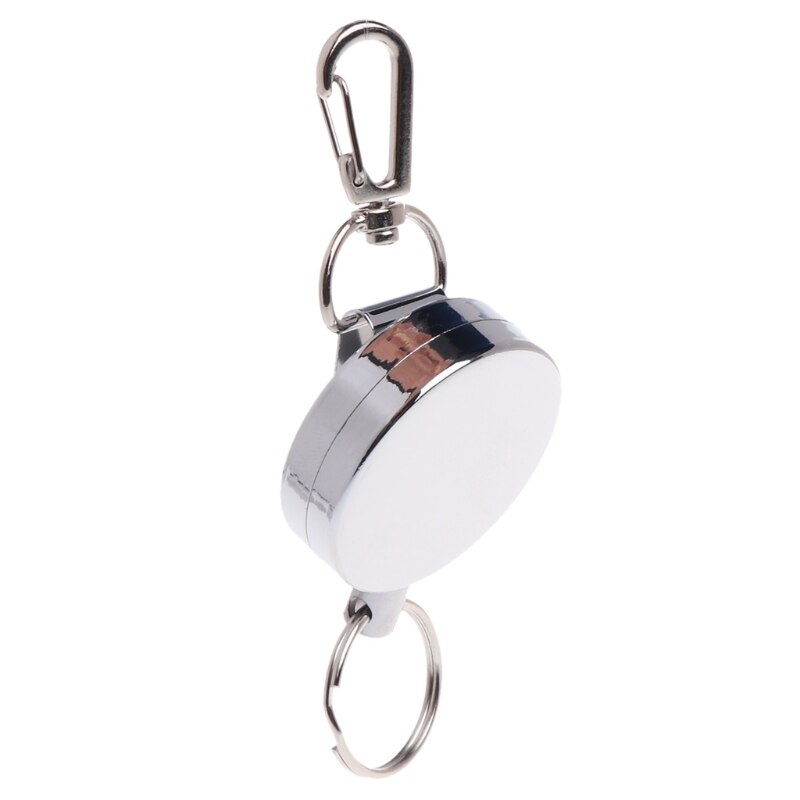 Fishing zinger retractor nøglering rulleholder udtrækkelig stålkabel fuld metal fiskereb
