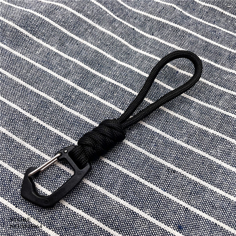 LLavero de Paracord para exteriores, cordón de nailon trenzado, cuerda de paracaídas de alta resistencia, mosquetón, llavero para mochila de teléfono