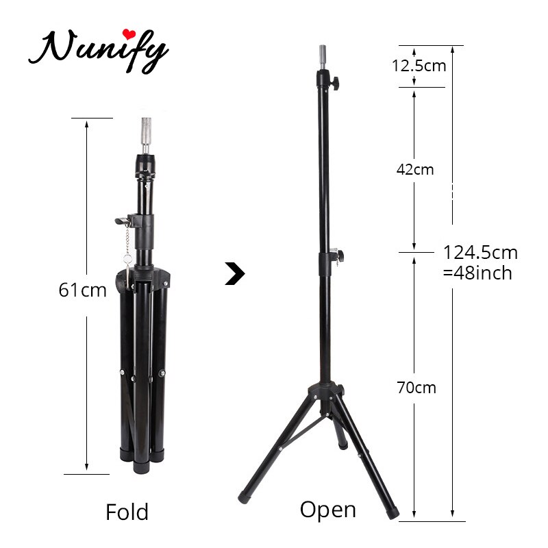 Mannequin Head Tripod Wig Holder Black Adjustable Tripod Stand Holder For Training Head Mini Normal Two Size Strong Wig Stand