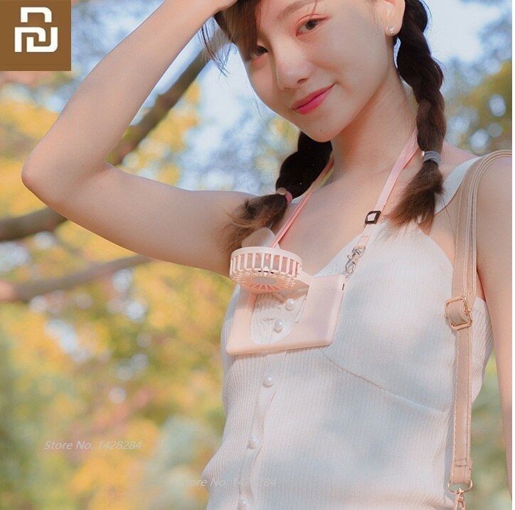 Youpin stil hängande halsfläkt mini usb laddning bärbar och lätt handhållen fläkt sommar utomhus rese fläkt