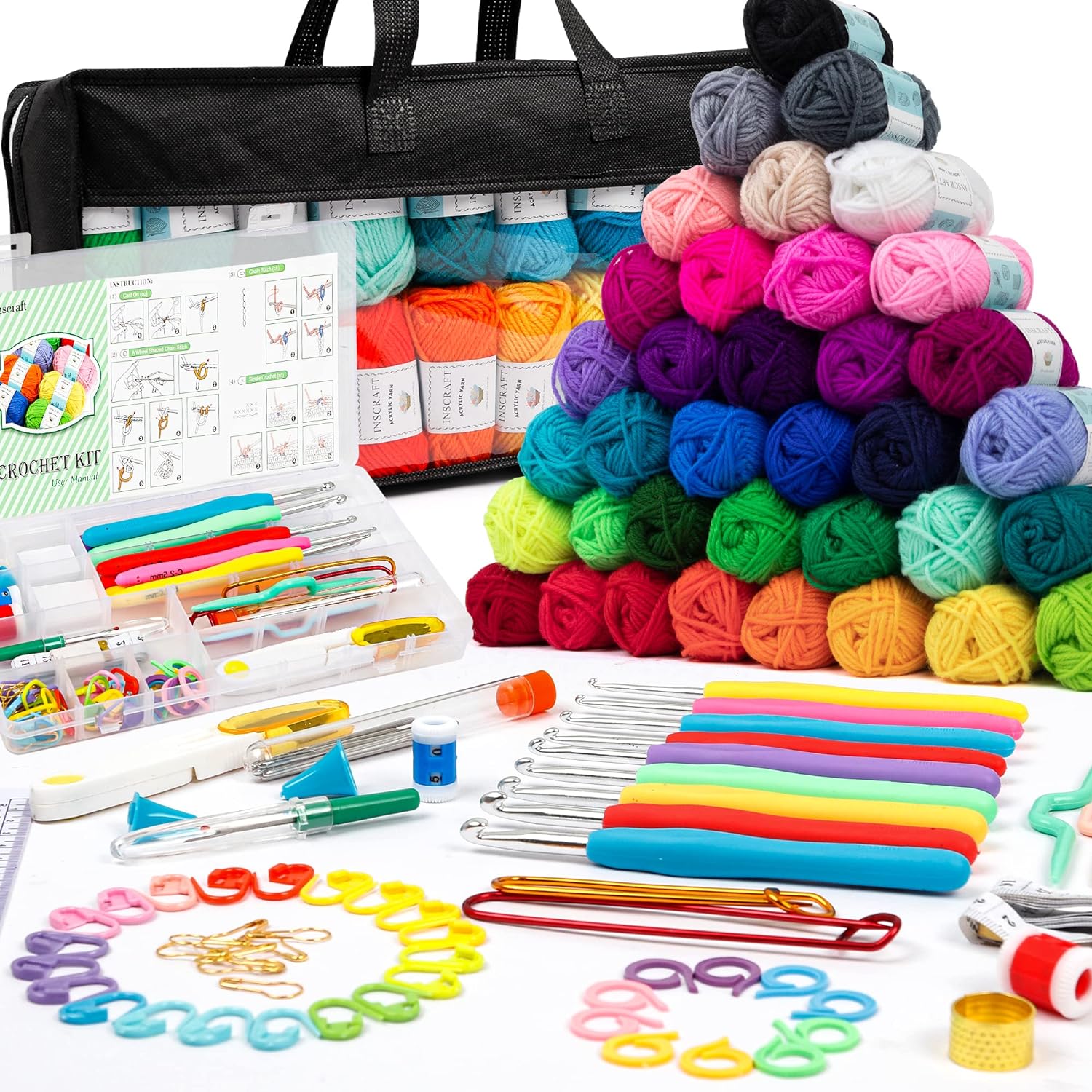 Kit de crochet pour débutants et adultes, kits de crochet pour débutants, aiguilles à tricoter pour enfants et plus un kit pour débutants plus idéal: Gris foncé