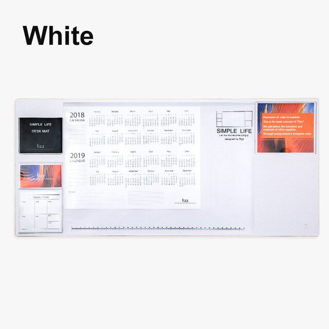 Fizz Time Management Notepad Efficiëntie Handleiding Wekelijkse Tear Sticky Notes Desktop Memo Plan Tracking Punch Lederen Bureau Mat: White Desk Mat