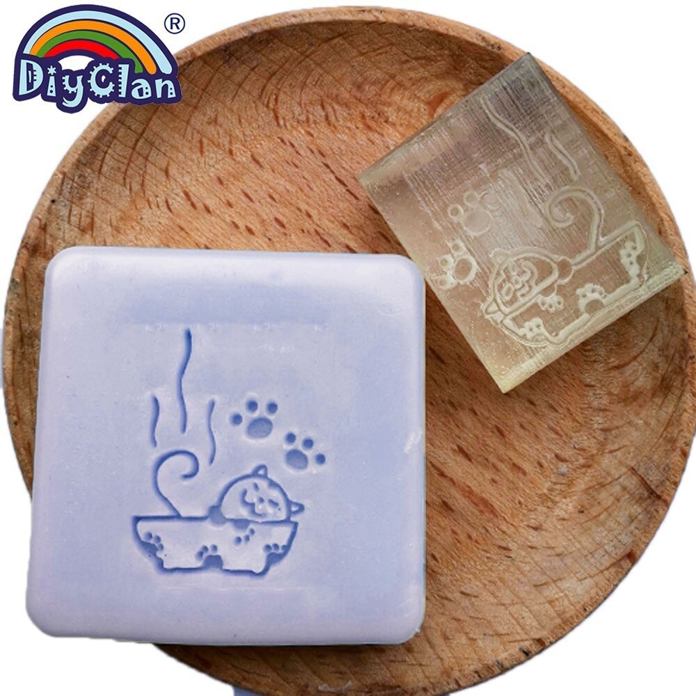 Håndlavet sæbe stempel form mini diy fisse spa mønstre organisk glas sæbe fremstilling akryl kapitel  z0033xz