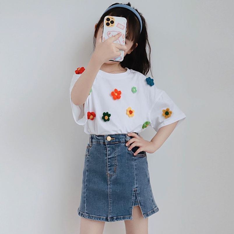 Jupe en Jean pour filles, jupe princesse en Denim, vêtements coréens pour filles de 5 6 7 8 9 10 11 12 13 14 ans