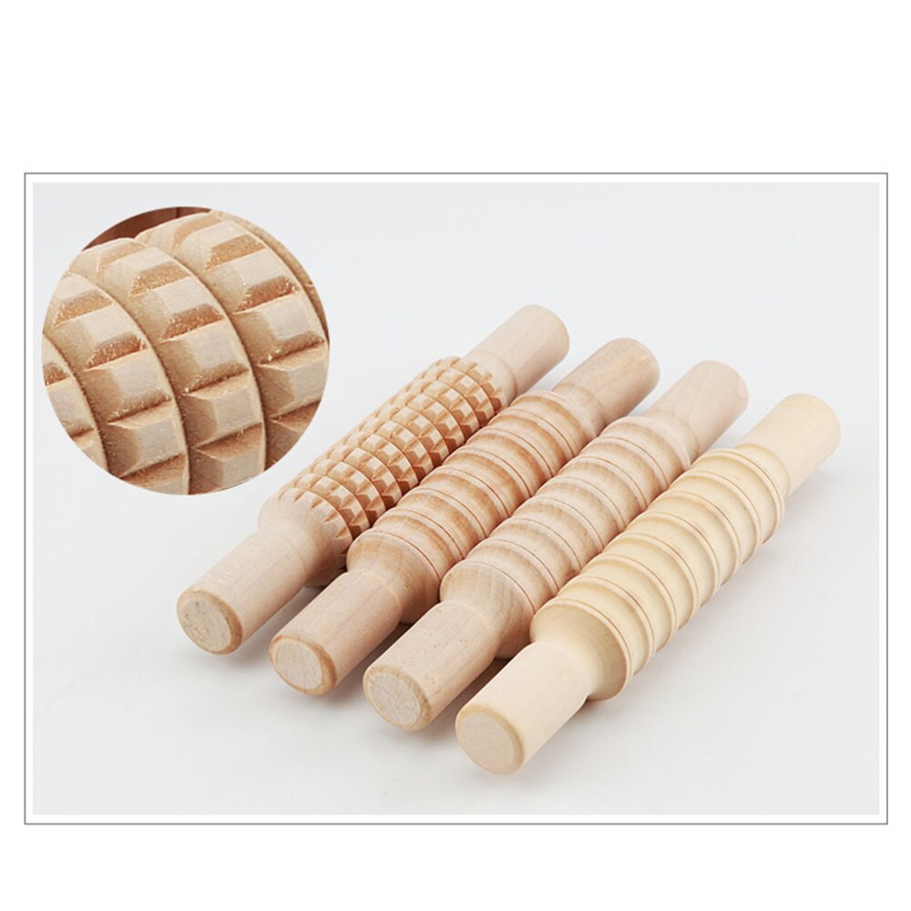 Pottery Clay Roller Clay Rolling Rod Mud Rolling Stick Ceramic Craft Tool (Stripe )