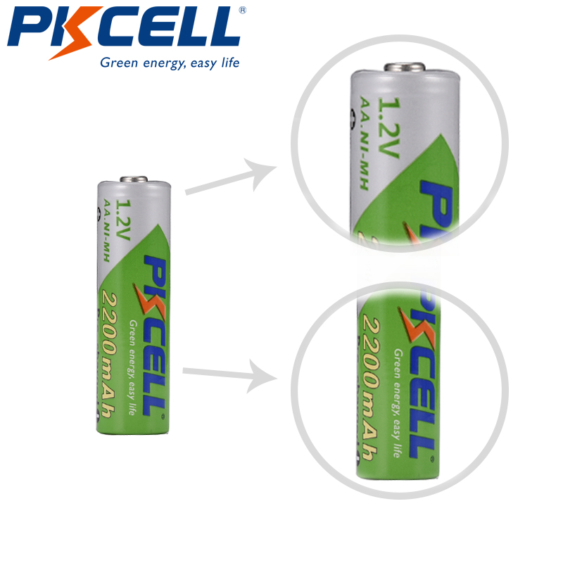 8Pcs Pkcell Nimh Lage Zelfontlading 1.2V Aa Oplaadbare Batterij 2200Mah Ni-Mh 2a Batteria En 2 Stuks batterij Houden Doos