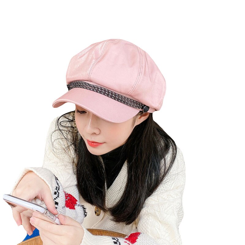 Boinas de otoño e invierno de las mujeres de los hombres sombrero Vintage artista pintor capitán, marinero gorra de boina de plano liso algodón chico Cap