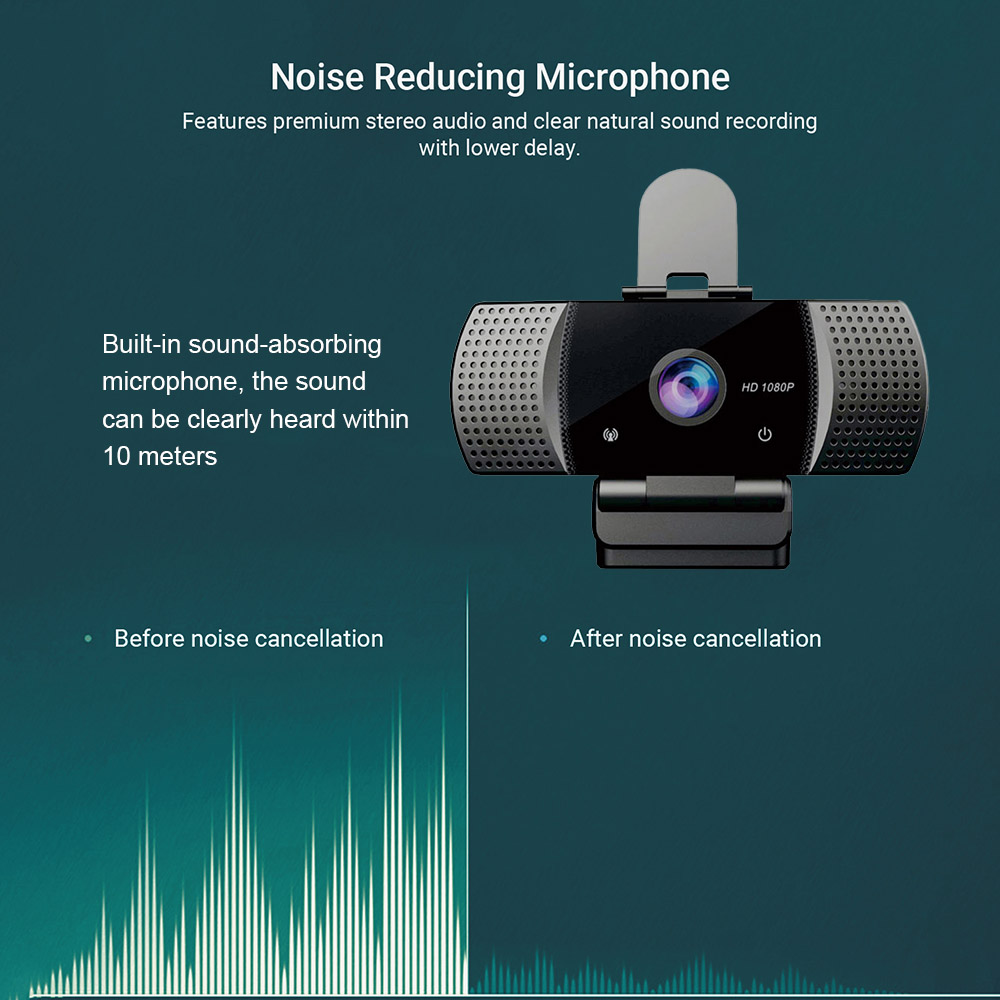 HD 1080P Macchina Fotografica di Fotoricettore del Webcam USB2.0 Messa A Fuoco Automatica Chiamata video con Il Mic per il Calcolatore Del PC Del computer Portatile per video Conferenza netmeeting