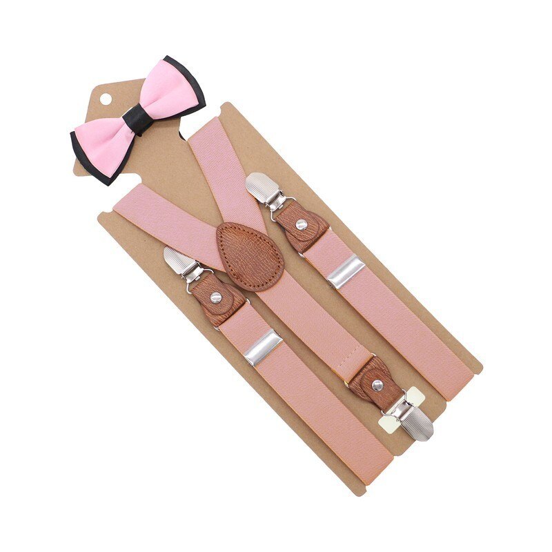 Boys Girls Kids Adjustable Elastic Y-back Braces Baby Suspenders Bow Tie Set Butterfly Necktie Wedding Ring Bear: 16