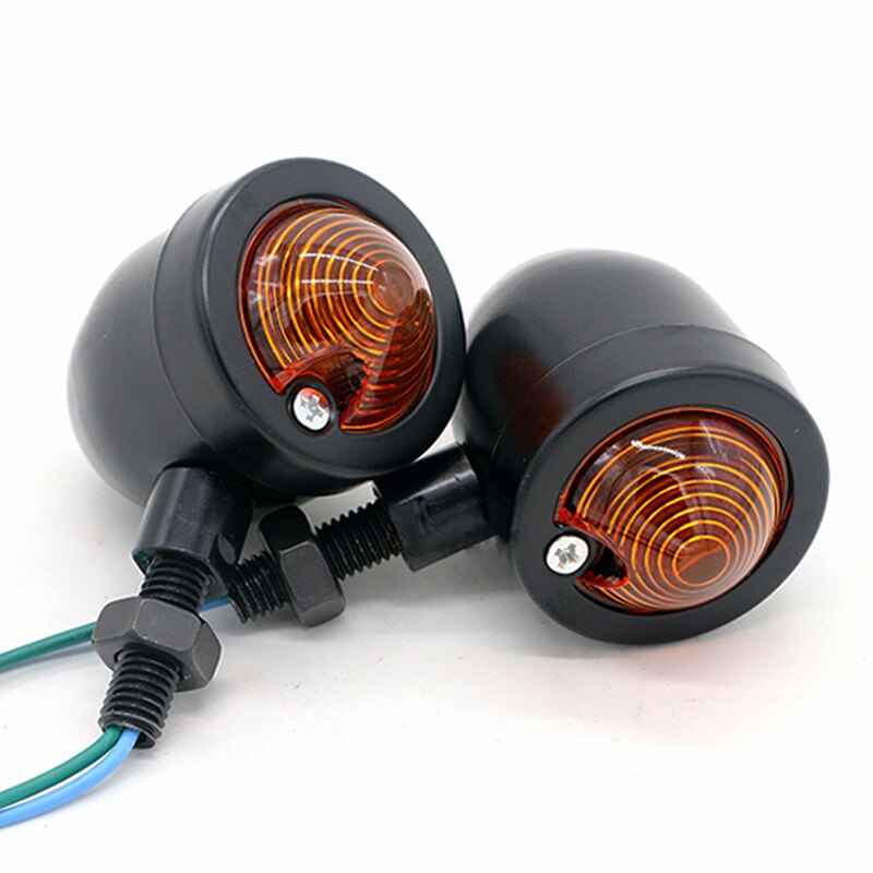 12V 3W Retro Motorcycle Led Universal Turn Signal Light Amber Indicator For Motorbikes Cafe Racer: black yellow cover