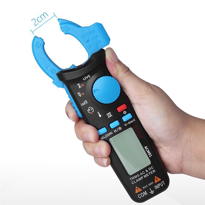 BSIDE ACM91 Digital Clamp Meter Capacitance Tester Current Ammeter Frequency Multimeter Resistance Meter With LCD Display