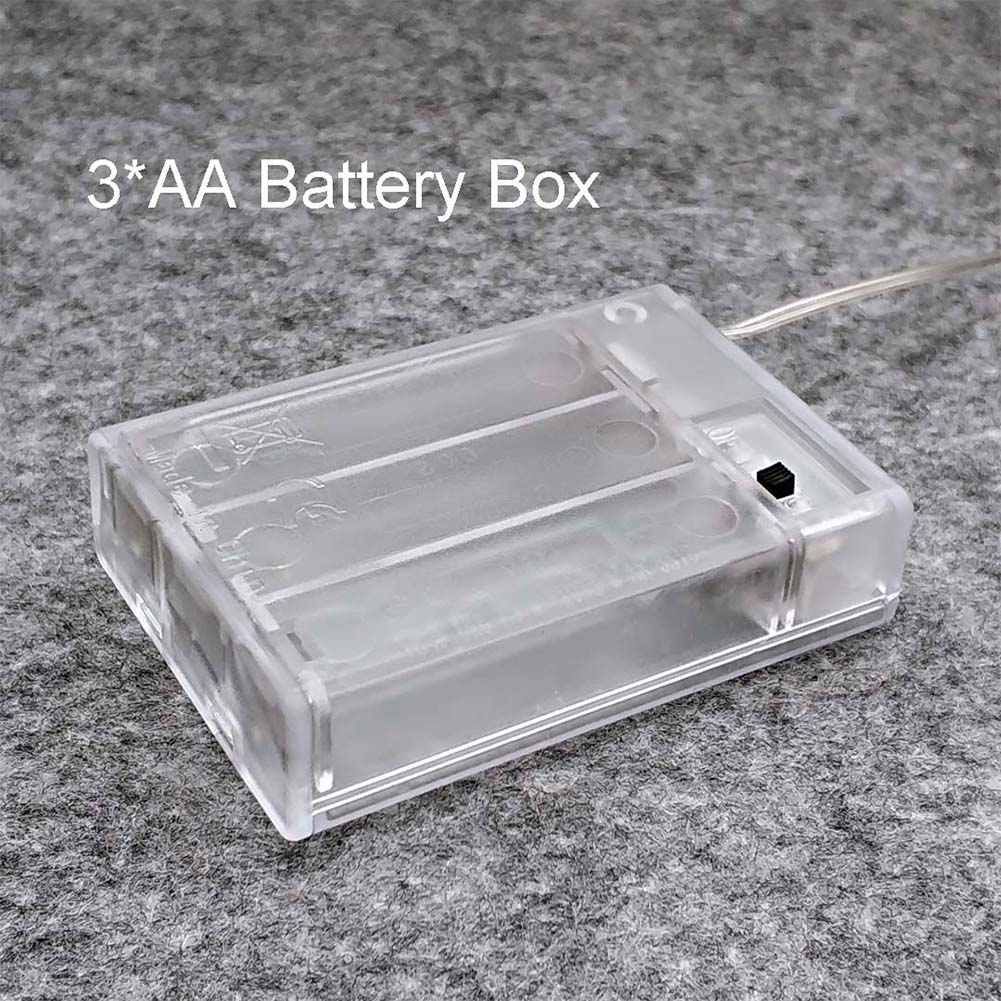 2 3 4 AA Battery Holder Box Transparent Case with Switch Battery Holder Box to Keep Battery Organized Protected