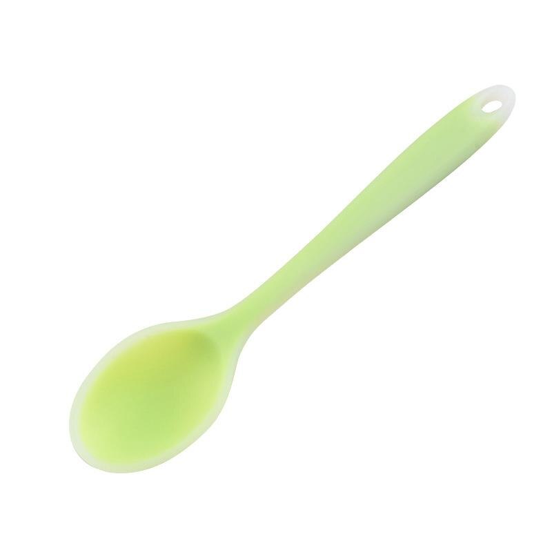1 stücke Silikon Löffel Nicht-Stick Oval Esslöffel Geschirr Reis Pfannen Rühren Abendessen Scoops Küche Liefert Kochen Werkzeug: Transparent Green