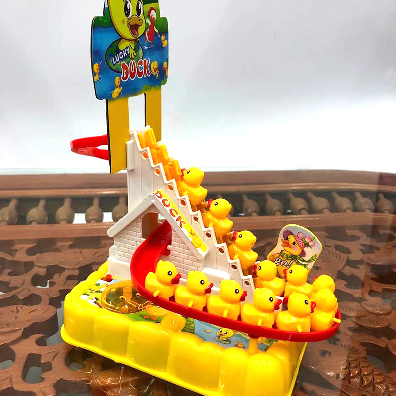ODILO-Mini pato eléctrico de dibujos animados para niños, Escala de escaleras, sonido y música ligera, 1 Uds.