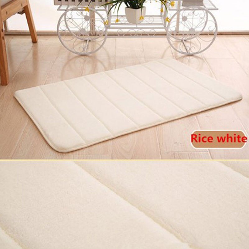 Bad Matte Bad Teppich Teppich Korallen Fleece Memory Foam Badezimmer Mat Non Slip: Rice White