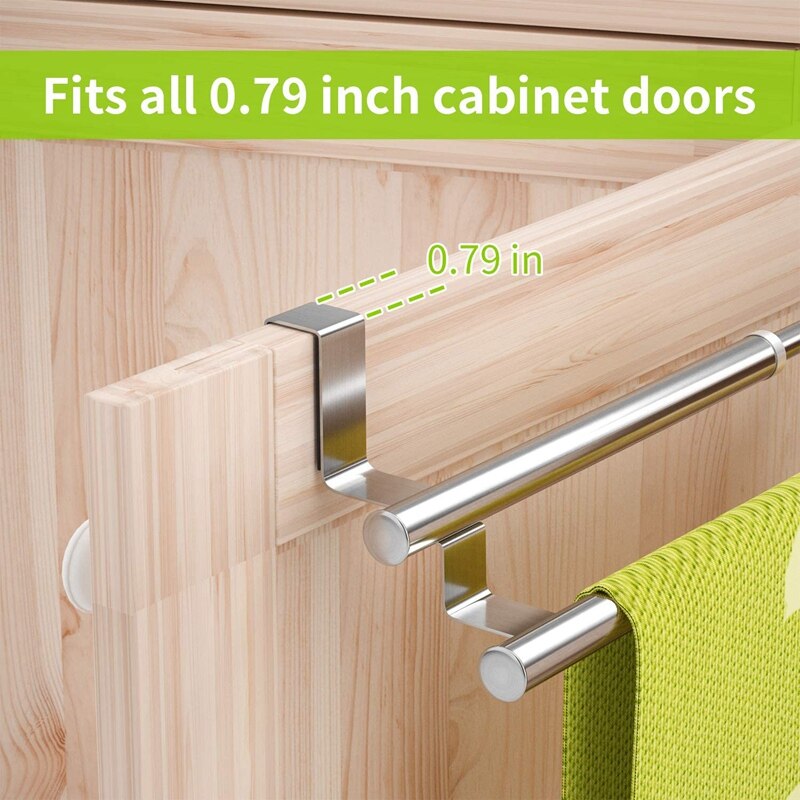 Kjøkken over skap dobbel håndklestativ, utvidbar håndkleholder for universell passform på innsiden eller utsiden