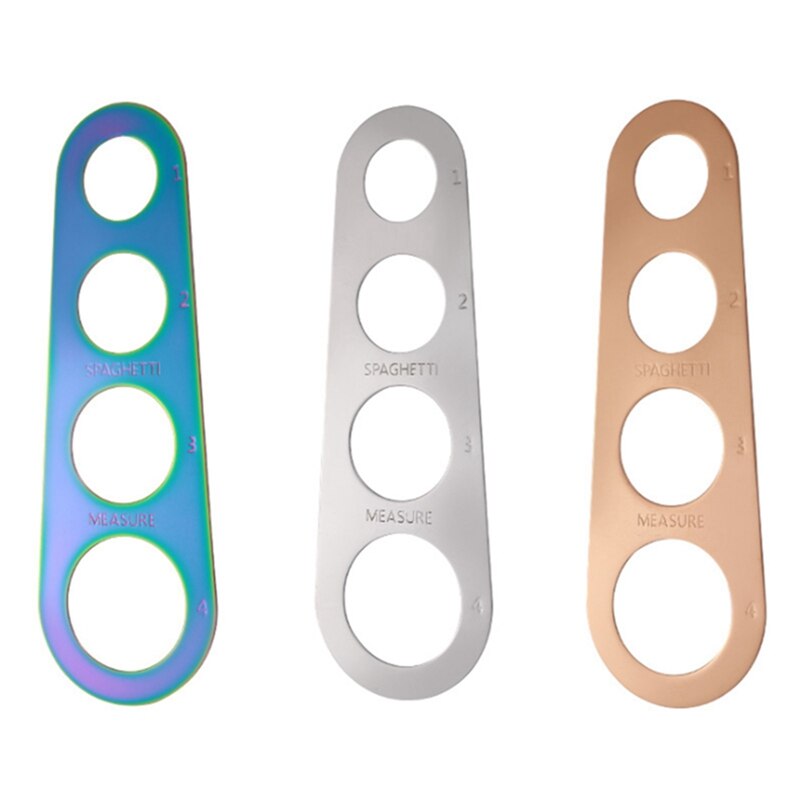 4 Serving Portion Stainless Steel Spaghetti Measurer Cooking Supplies Control Tools Easy Clearing Pasta Ruler Measuring Tool