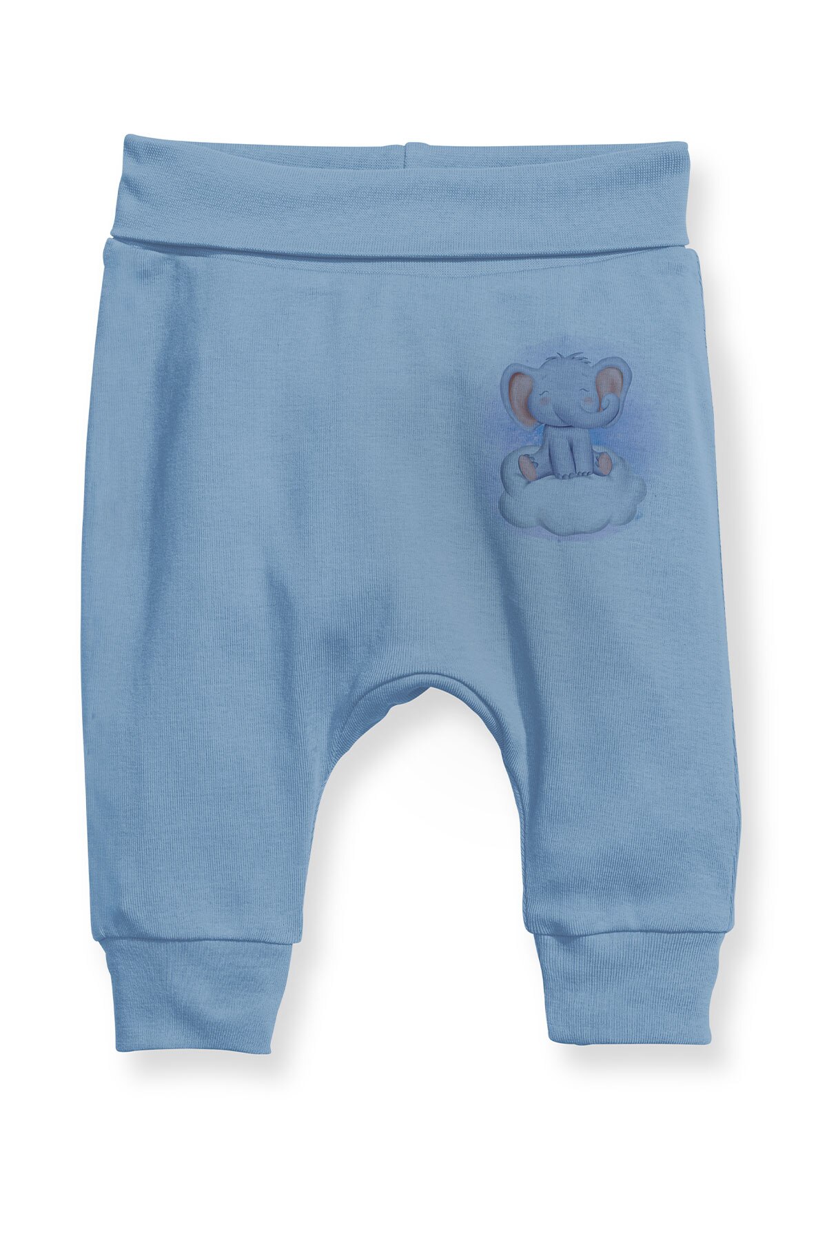 Angemiel Baby Wolken Auf Kleine Elefanten Baby Junge Pluderhosen Pantalon Blau