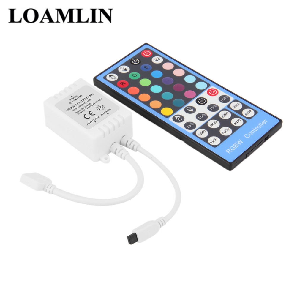 RGBW LED Licht Met 40-Key Afstandsbediening, 40-Key Infrarood Afstandsbediening 5050 RGB Wit Licht DC12-24V Input Voor 5050 LED Strip