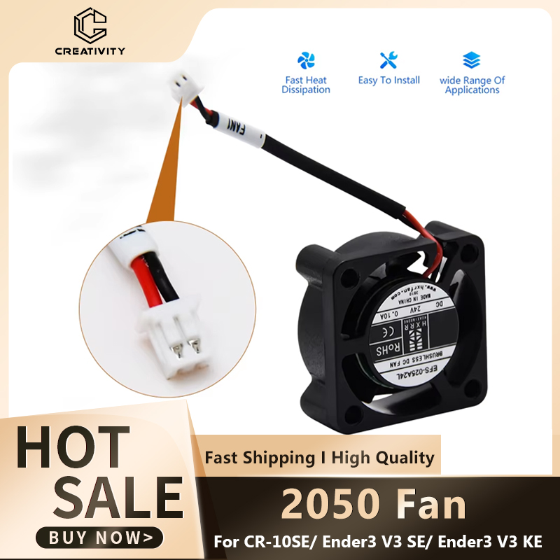 Creativity Brushless DC 24V Fan 2510 Axial Fan with Double Ball Bearing For CR-10SE/ Ender3 V3 SE/ Ender3 V3 KE 3D Pritner Parts