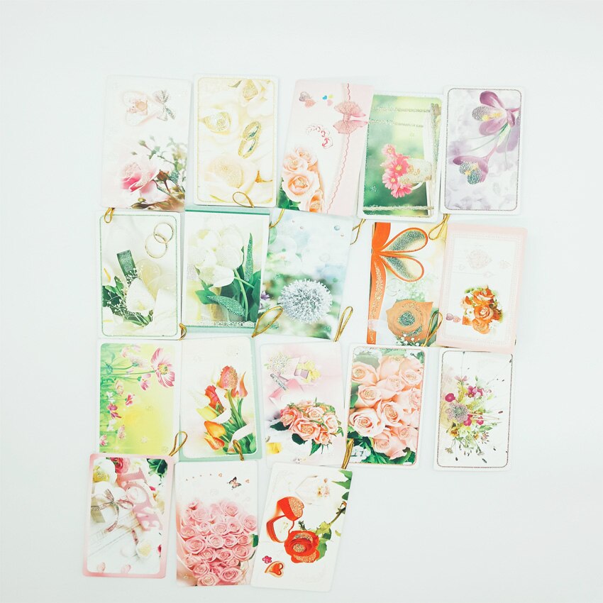 10 sztuk/paczka romantyczna seria kwiatowa Kawaii pozłocenie małe kartki okolicznościowe kreatywne pocztówki prezenty dla dzieci: b