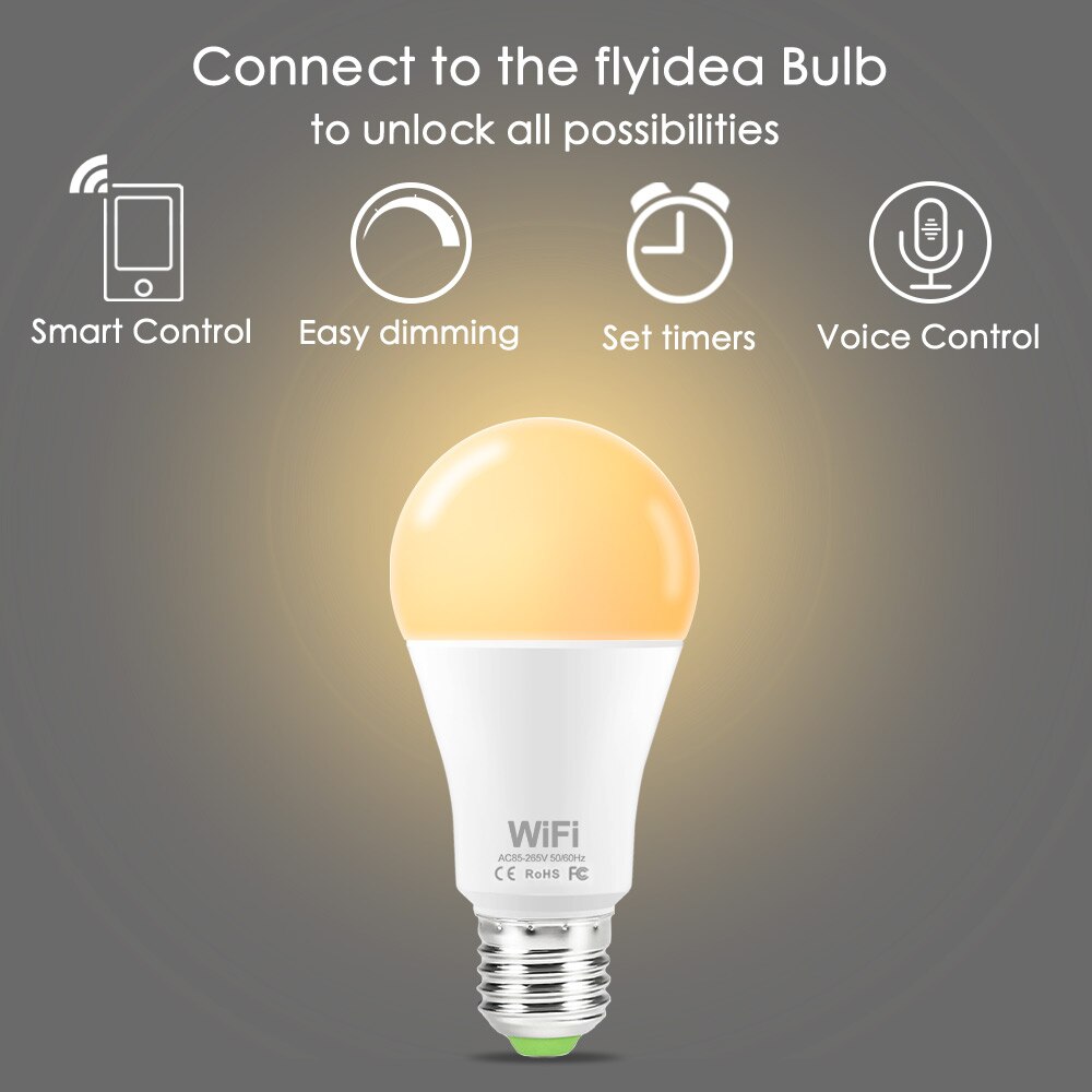 WiFi Smart Birne B22 E27 LED Licht Birne 85-265V Smart Home APP Drahtlose Fernbedienung Licht Timer mit Alexa Google Assistent