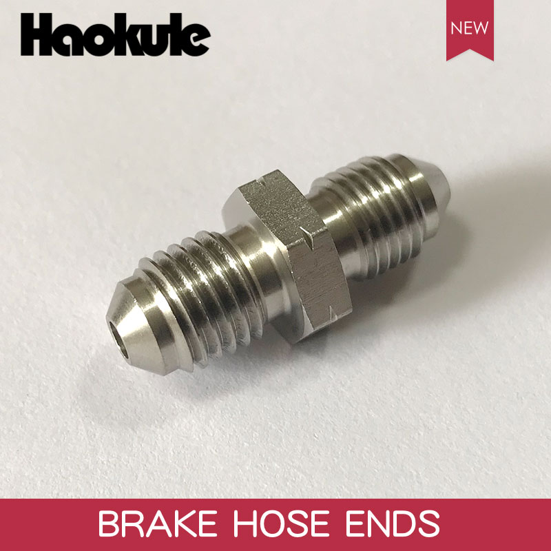 Haokule hanflare union  an3 3/8 x 24 unf til  m10 x 1.25 / m10 x 1.5 / m10 x 1.0 hanbobleflare rustfrit stål bremsebeslag adapter