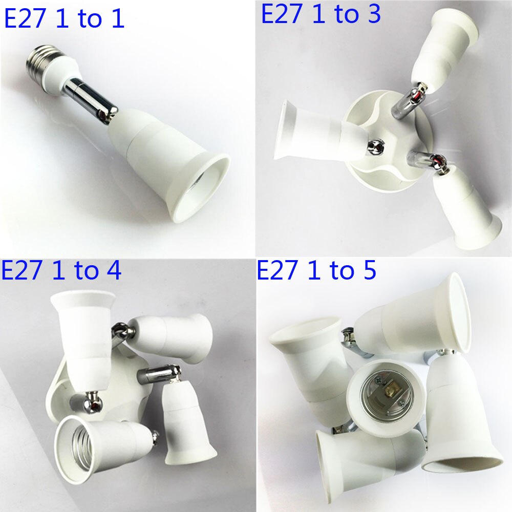 E27 1 tot 3/1 tot 4/1 tot 5 Lamp Holder Bulb Socket Splitter Lampvoet Brandwerende houder Adapter E27 Converter Socket Spllitter