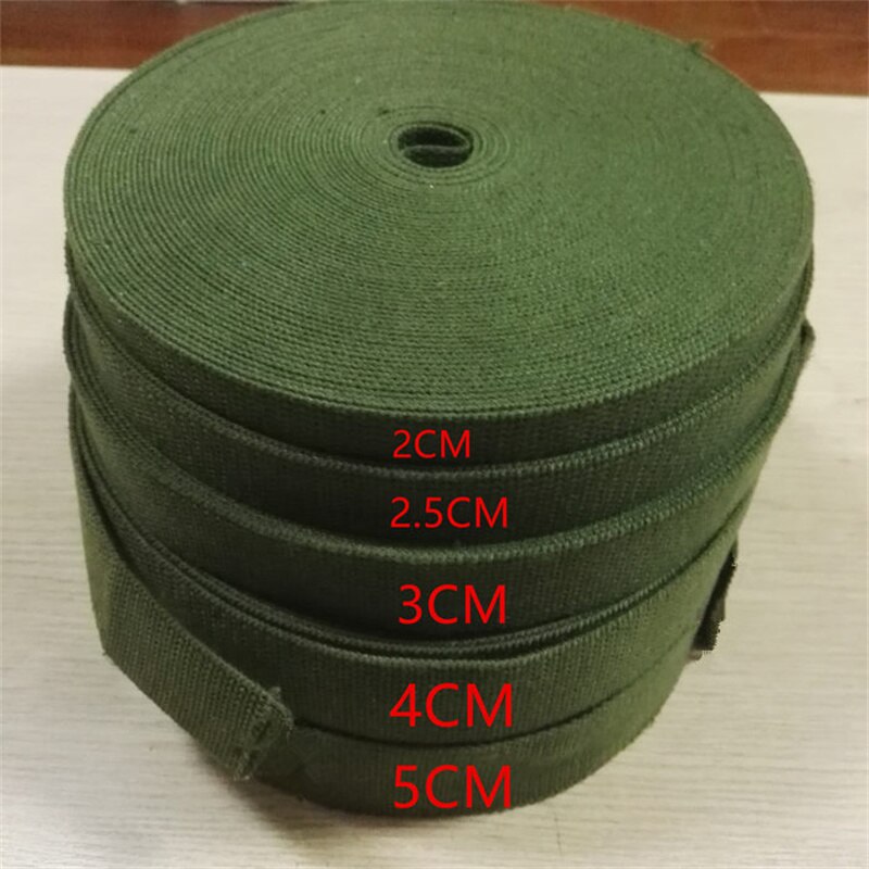 10 Meters Polyester-Cotton Army Green Padded Backpack With Canvas Belt Suitcase Packing Binding Belt Webbing Cotton Strap