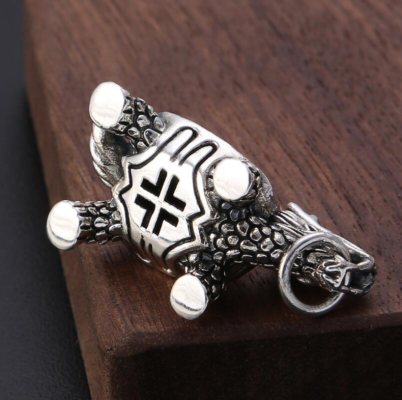 925 Sterling Silber Schmuck Klassische Stil Chinesischen Stil Drachen Kopf Schildkröte Männlichen Und Weiblichen Anhänger (FGL)