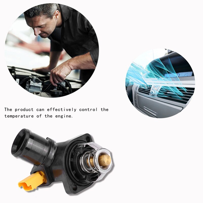 Auto Motor Koelvloeistof Thermostaat Met Behuizing Voor Peugeot 206 207 Sw 1007 Bipper Tepee 1336Z2 Koelsysteem Thermostaten & Onderdelen